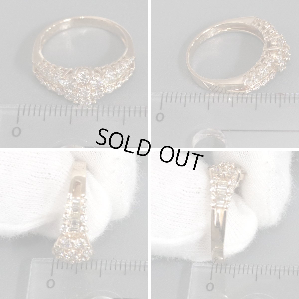 画像9: K18PGダイヤモンドリング フラワーモチーフ D1.00 3.8g #11.5 (9)