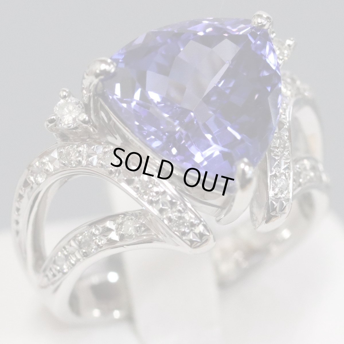 画像1: Pt900タンザナイトダイヤモンドリング TZ6.12 D0.27 12.3g #14 ソーティング (1)