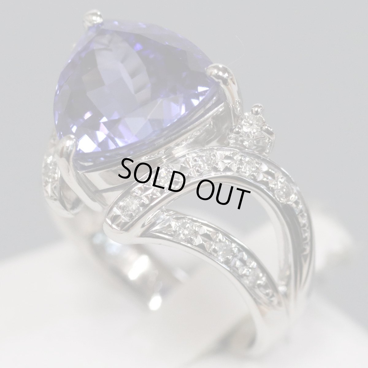 画像2: Pt900タンザナイトダイヤモンドリング TZ6.12 D0.27 12.3g #14 ソーティング (2)