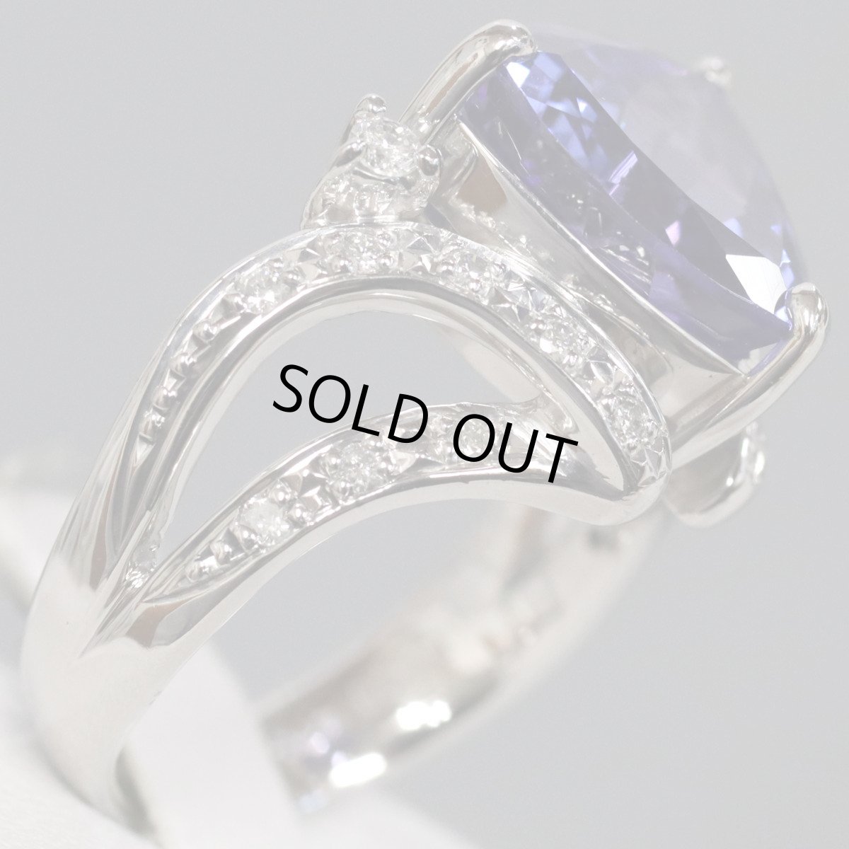 画像3: Pt900タンザナイトダイヤモンドリング TZ6.12 D0.27 12.3g #14 ソーティング (3)