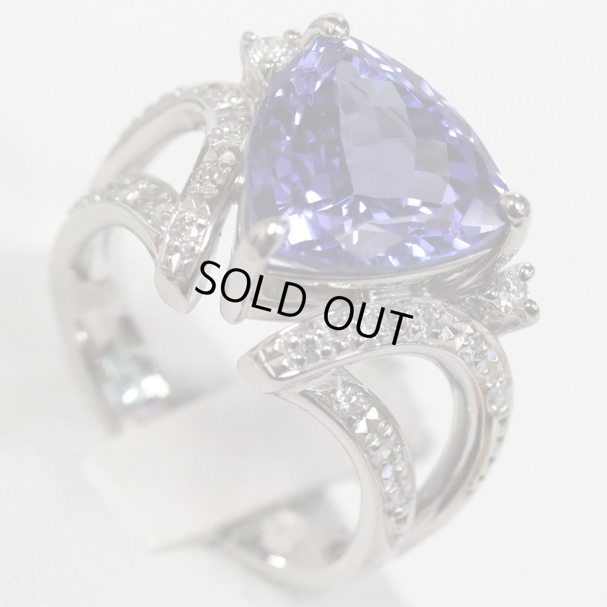 画像4: Pt900タンザナイトダイヤモンドリング TZ6.12 D0.27 12.3g #14 ソーティング (4)