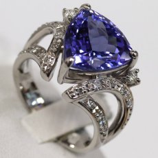 画像4: Pt900タンザナイトダイヤモンドリング TZ6.12 D0.27 12.3g #14 ソーティング (4)