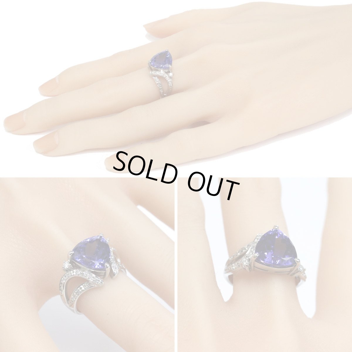 画像9: Pt900タンザナイトダイヤモンドリング TZ6.12 D0.27 12.3g #14 ソーティング (9)