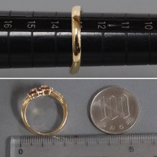 画像8: K18ルビーダイヤモンドリング フラワーモチーフ R0.81 D0.19 3.9g #13 (8)