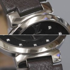 画像4: ルイ・ヴィトン タンブール スリム 11Pダイヤモンド(QA145Z)ブラック文字盤 Qz (4)