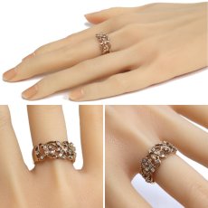 画像10: K18PGダイヤモンドリング フラワーモチーフ D0.36 5.4g #16 (10)