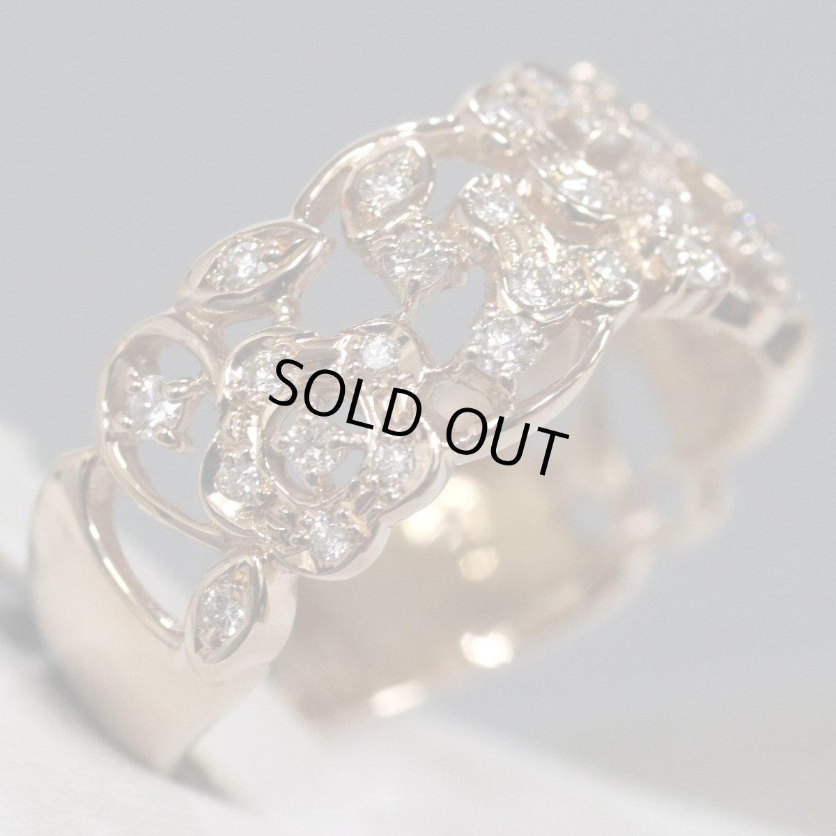 画像3: K18PGダイヤモンドリング フラワーモチーフ D0.36 5.4g #16 (3)