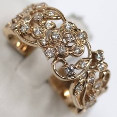画像4: K18PGダイヤモンドリング フラワーモチーフ D0.36 5.4g #16 (4)