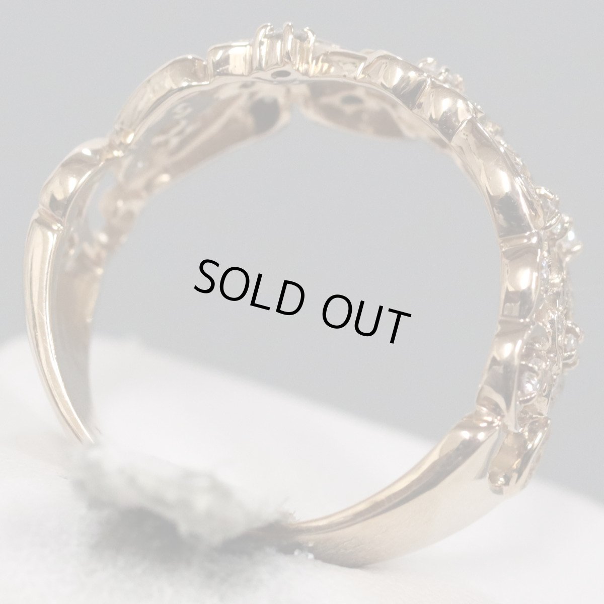 画像5: K18PGダイヤモンドリング フラワーモチーフ D0.36 5.4g #16 (5)