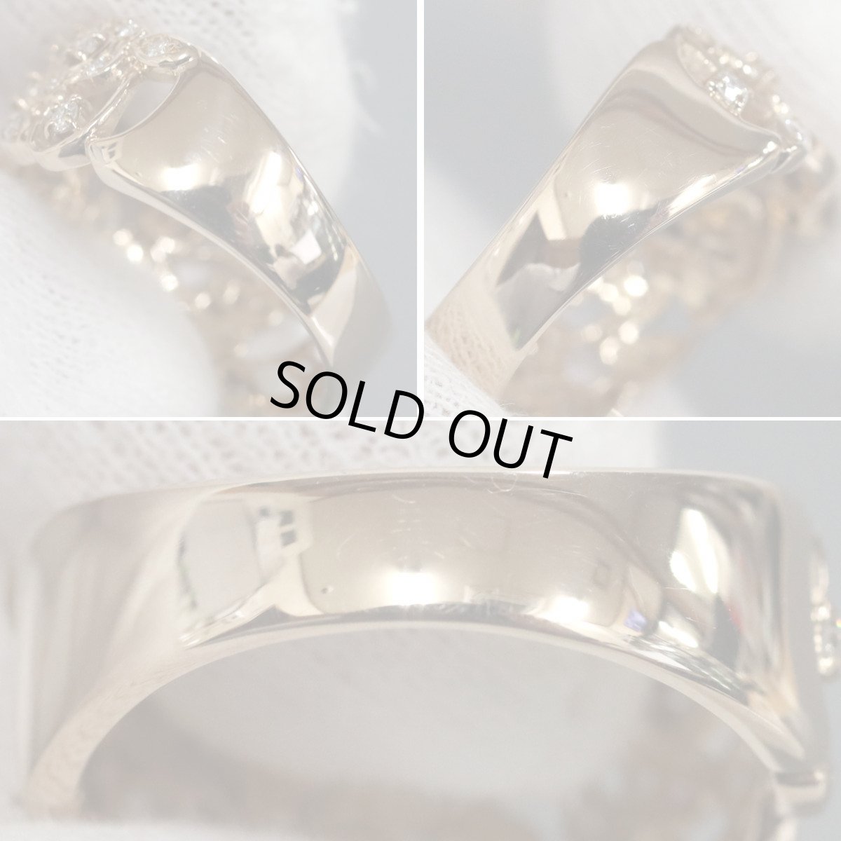 画像6: K18PGダイヤモンドリング フラワーモチーフ D0.36 5.4g #16 (6)