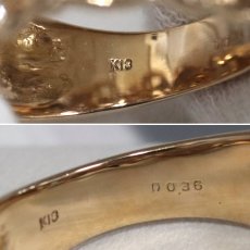 画像7: K18PGダイヤモンドリング フラワーモチーフ D0.36 5.4g #16 (7)