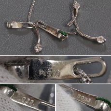 画像4: K18WG/Pt900デマントイドガーネットダイヤモンドペンダント DG0.29 D0.32 4.7g AJ付45cm (4)