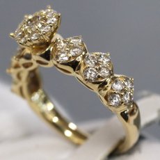 画像2: K18ダイヤモンドリング フラワーモチーフ D1.00 5.0g #12 (2)