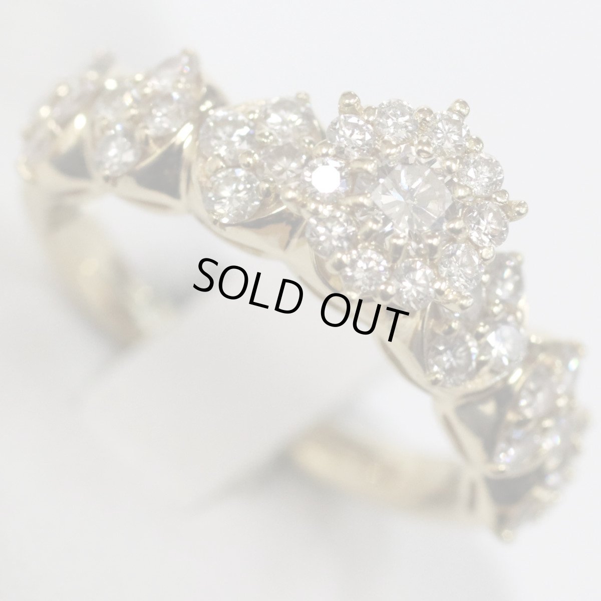 画像4: K18ダイヤモンドリング フラワーモチーフ D1.00 5.0g #12 (4)