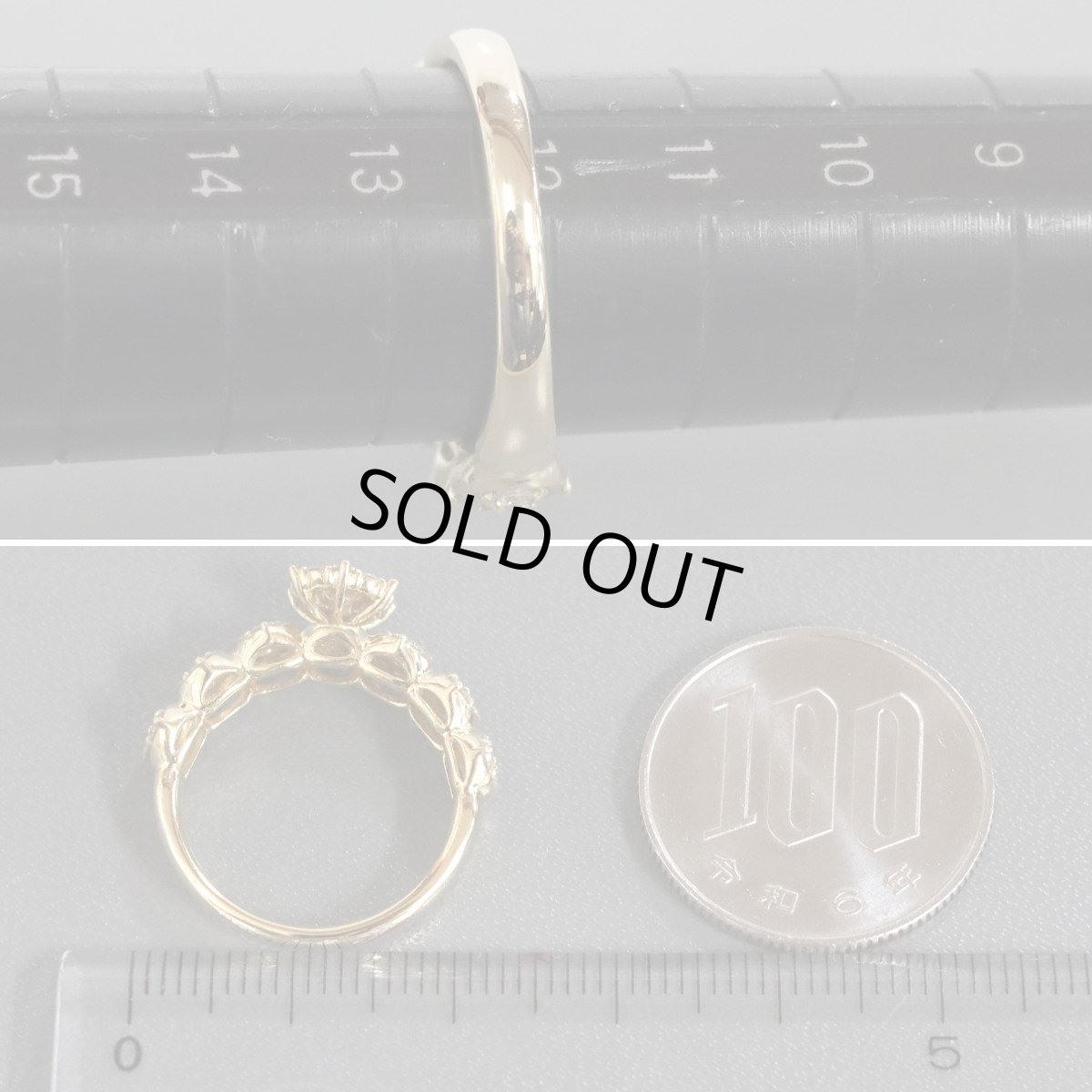 画像8: K18ダイヤモンドリング フラワーモチーフ D1.00 5.0g #12 (8)