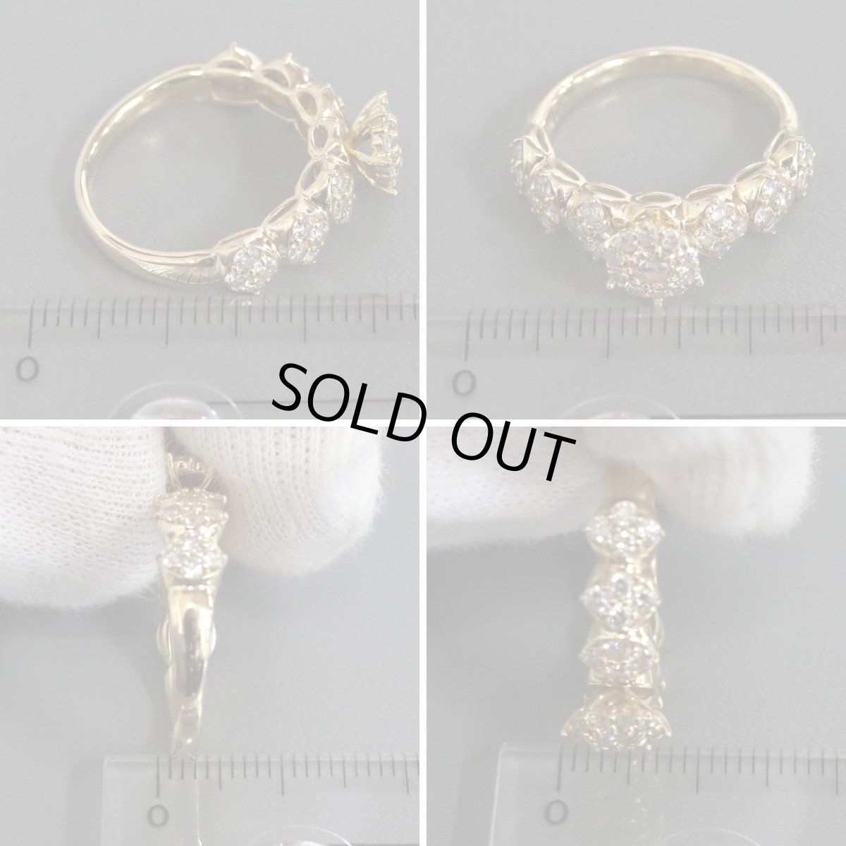 画像9: K18ダイヤモンドリング フラワーモチーフ D1.00 5.0g #12 (9)