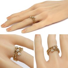 画像10: K18ダイヤモンドリング フラワーモチーフ D0.30 2.5g #10-13 可変式 (10)