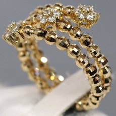 画像3: K18ダイヤモンドリング フラワーモチーフ D0.30 2.5g #10-13 可変式 (3)