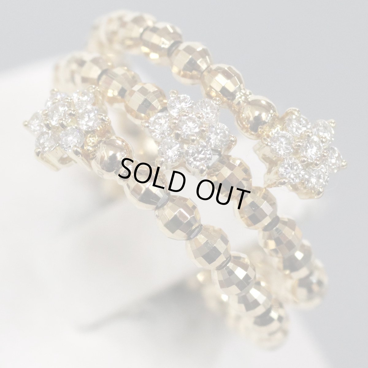 画像4: K18ダイヤモンドリング フラワーモチーフ D0.30 2.5g #10-13 可変式 (4)