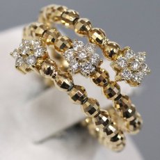 画像4: K18ダイヤモンドリング フラワーモチーフ D0.30 2.5g #10-13 可変式 (4)
