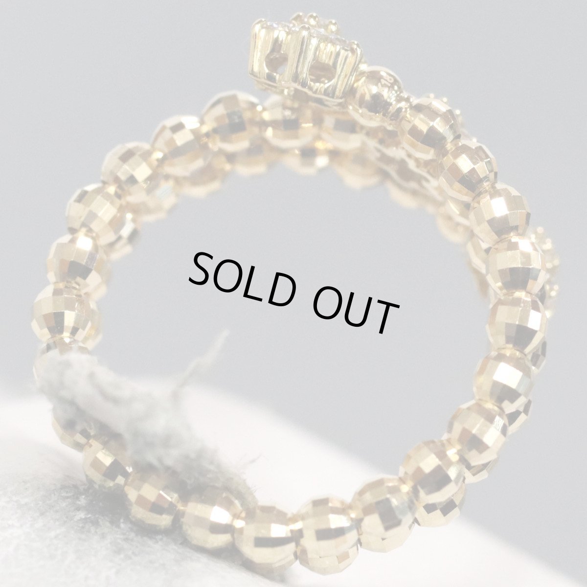 画像5: K18ダイヤモンドリング フラワーモチーフ D0.30 2.5g #10-13 可変式 (5)