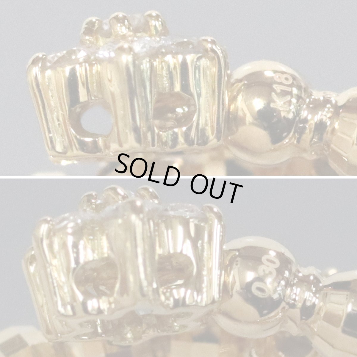 画像7: K18ダイヤモンドリング フラワーモチーフ D0.30 2.5g #10-13 可変式 (7)