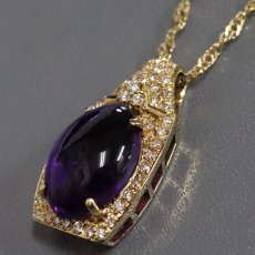 画像3: K18アメジストダイヤモンドペンダント AM6.35 D0.27 6.3g 42cm (3)