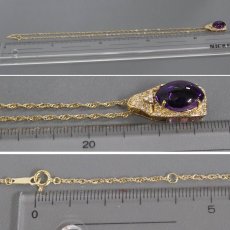 画像8: K18アメジストダイヤモンドペンダント AM6.35 D0.27 6.3g 42cm (8)