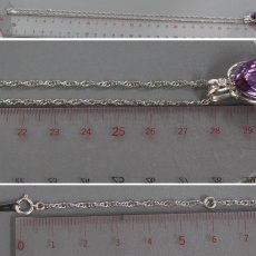 画像9: Pt850/K18WGアメジストダイヤモンドペンダント AM20.39 D0.02 12.1g 55cm (9)