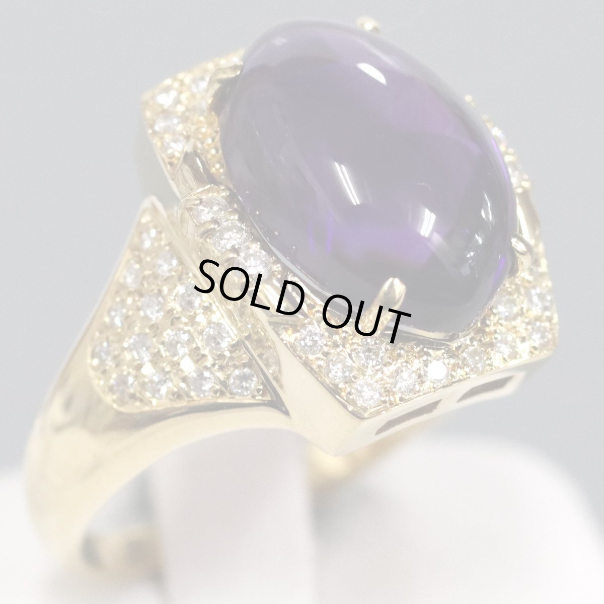 画像1: K18アメジストダイヤモンドリング AM6.60 D0.32 8.6g #17 (1)