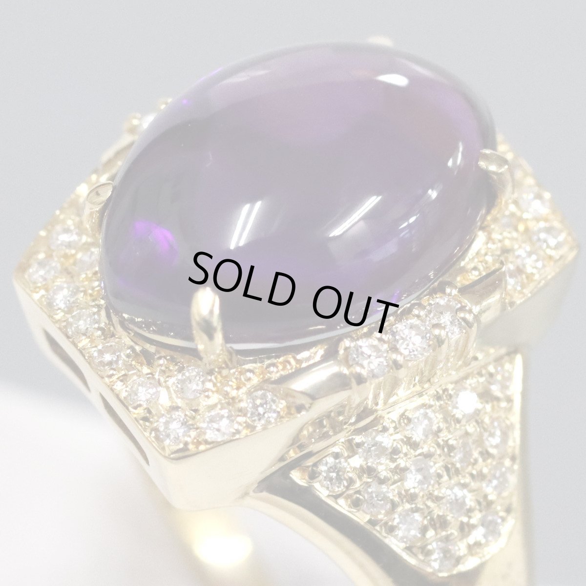 画像2: K18アメジストダイヤモンドリング AM6.60 D0.32 8.6g #17 (2)