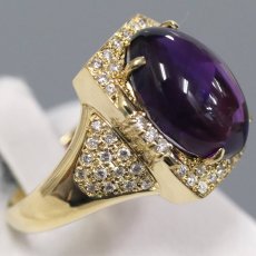 画像3: K18アメジストダイヤモンドリング AM6.60 D0.32 8.6g #17 (3)