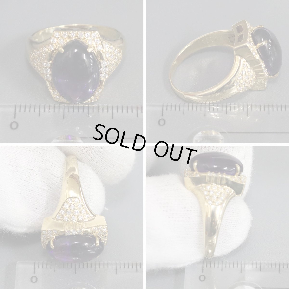 画像8: K18アメジストダイヤモンドリング AM6.60 D0.32 8.6g #17 (8)