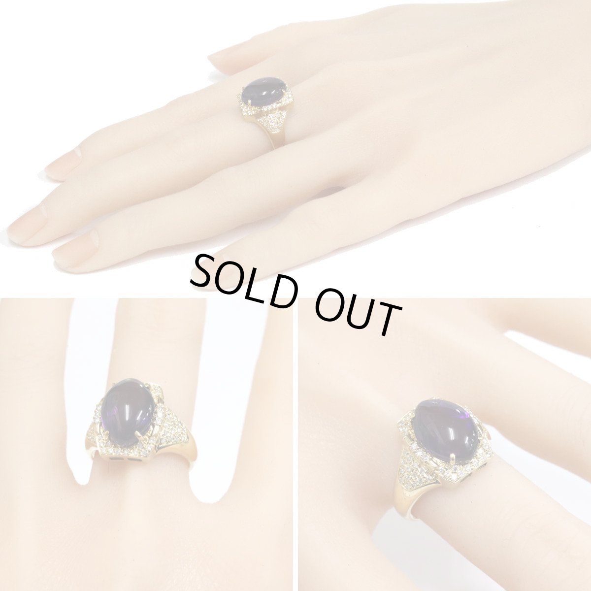 画像9: K18アメジストダイヤモンドリング AM6.60 D0.32 8.6g #17 (9)