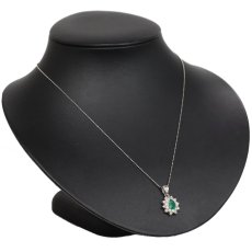 画像6: Pt900/850エメラルドダイヤモンドペンダント E0.59 D0.68 5.1g 45cm (6)