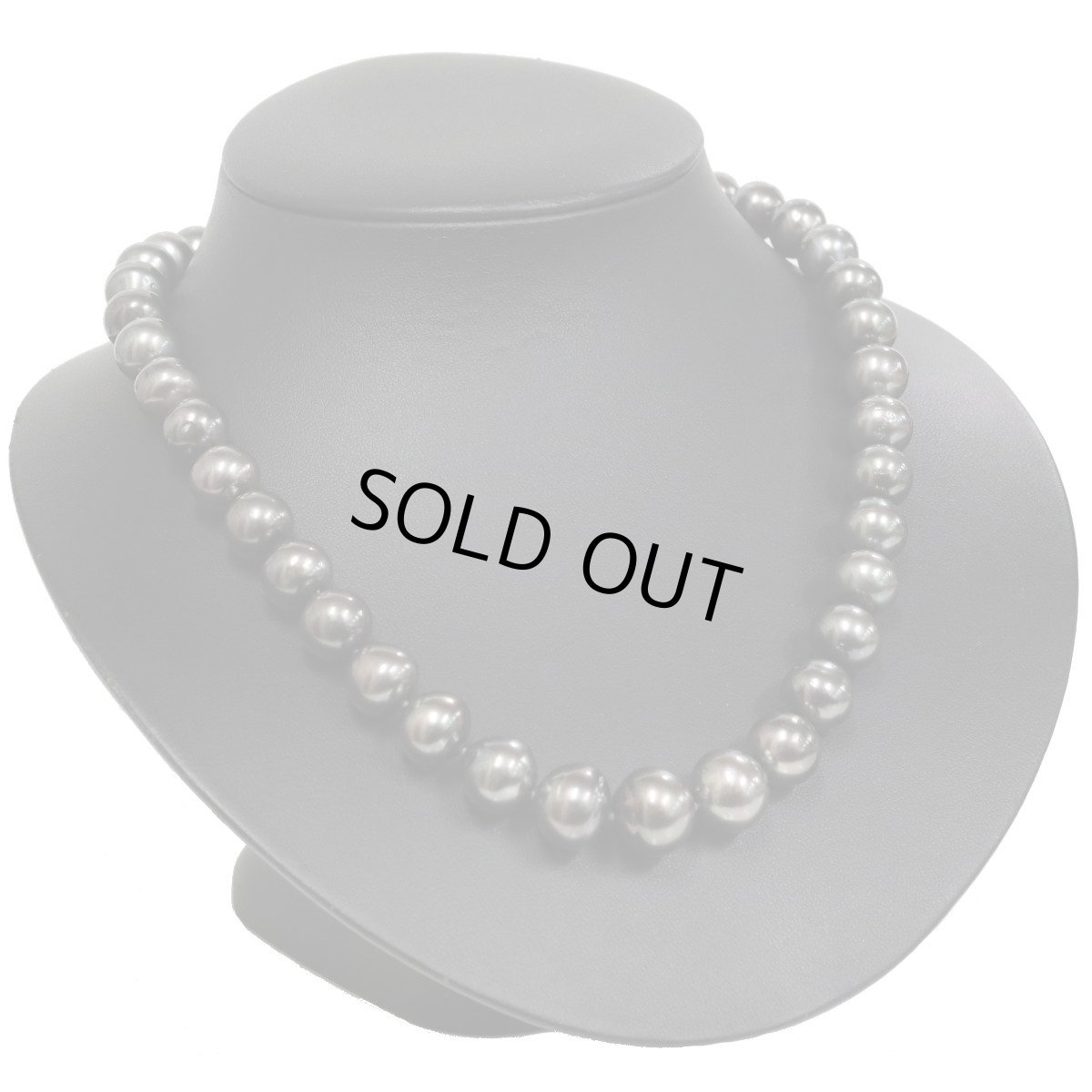 画像1: ブラックパールネックレス シルバー金具 11-14mm 44cm (1)