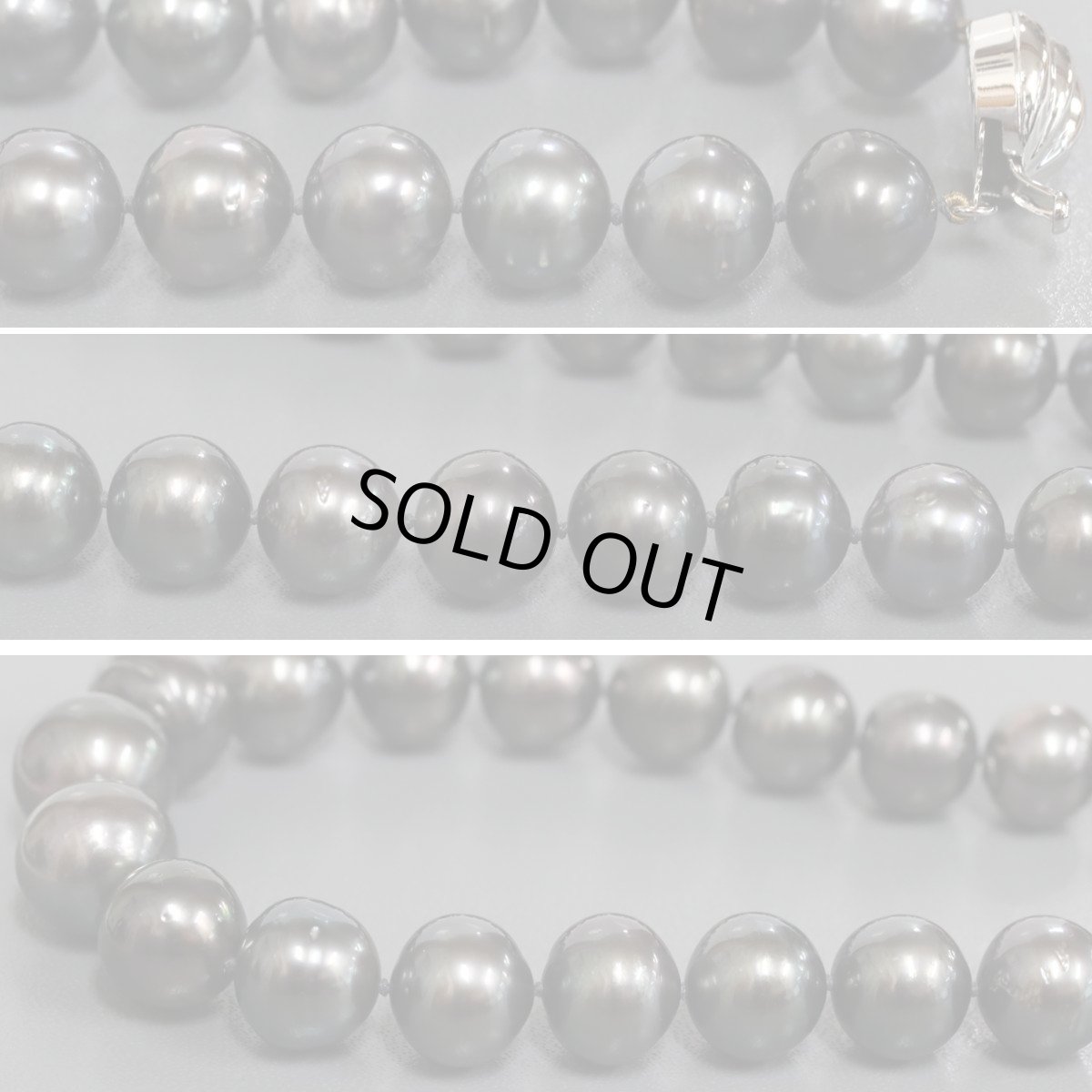 画像5: ブラックパールネックレス シルバー金具 11-14mm 44cm (5)