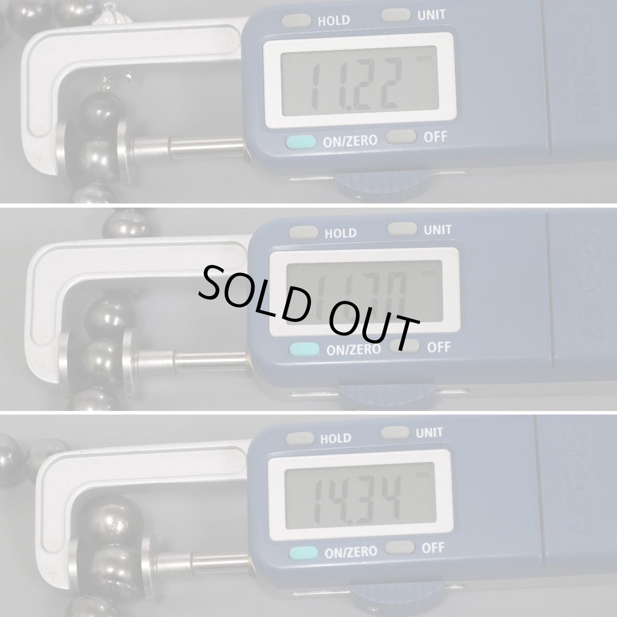 画像8: ブラックパールネックレス シルバー金具 11-14mm 44cm (8)