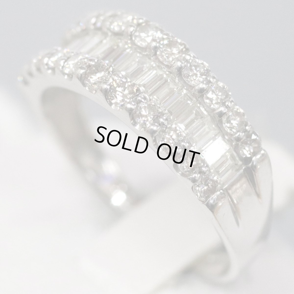 画像2: Pt900ダイヤモンドリング D1.00 3.7g #11.5 (2)