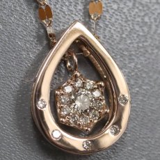 画像1: K18PGダイヤモンドペンダント 雫モチーフ D0.31 5.3g AJ付70cm (1)