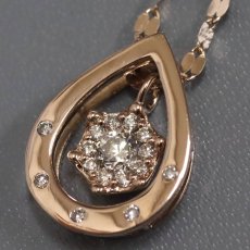 画像3: K18PGダイヤモンドペンダント 雫モチーフ D0.31 5.3g AJ付70cm (3)