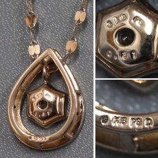 画像5: K18PGダイヤモンドペンダント 雫モチーフ D0.31 5.3g AJ付70cm (5)