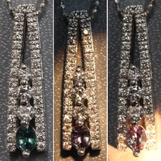 画像4: Pt850/Pt900アレキサンドライトダイヤモンドペンダント A0.19 D0.36 4.4g AJ付44cm (4)