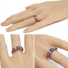 画像9: Pt900ルビーダイヤモンドリング フラワーモチーフ R0.83 D0.31 6.9g #12 (9)