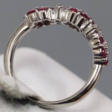 画像4: Pt900ルビーダイヤモンドリング フラワーモチーフ R0.83 D0.31 6.9g #12 (4)