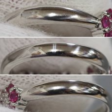 画像5: Pt900ルビーダイヤモンドリング フラワーモチーフ R0.83 D0.31 6.9g #12 (5)