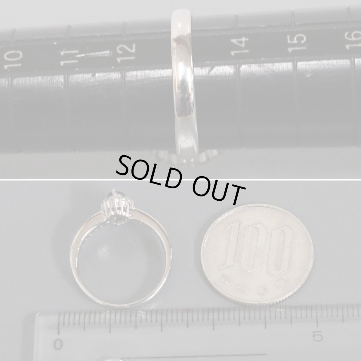 画像8: Pt900アレキサンドライトダイヤモンドリング A0.36 D0.39 5.3g #13 プラチナ (8)