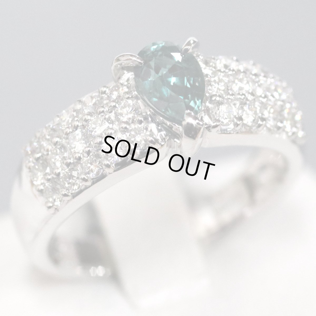 画像1: K18WGアレキサンドライトダイヤモンドリング A0.594 D0.55 5.4g #11 ソーティング (1)