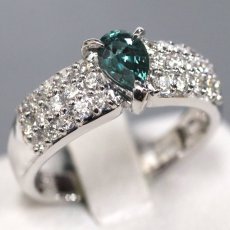 画像1: K18WGアレキサンドライトダイヤモンドリング A0.594 D0.55 5.4g #11 ソーティング (1)