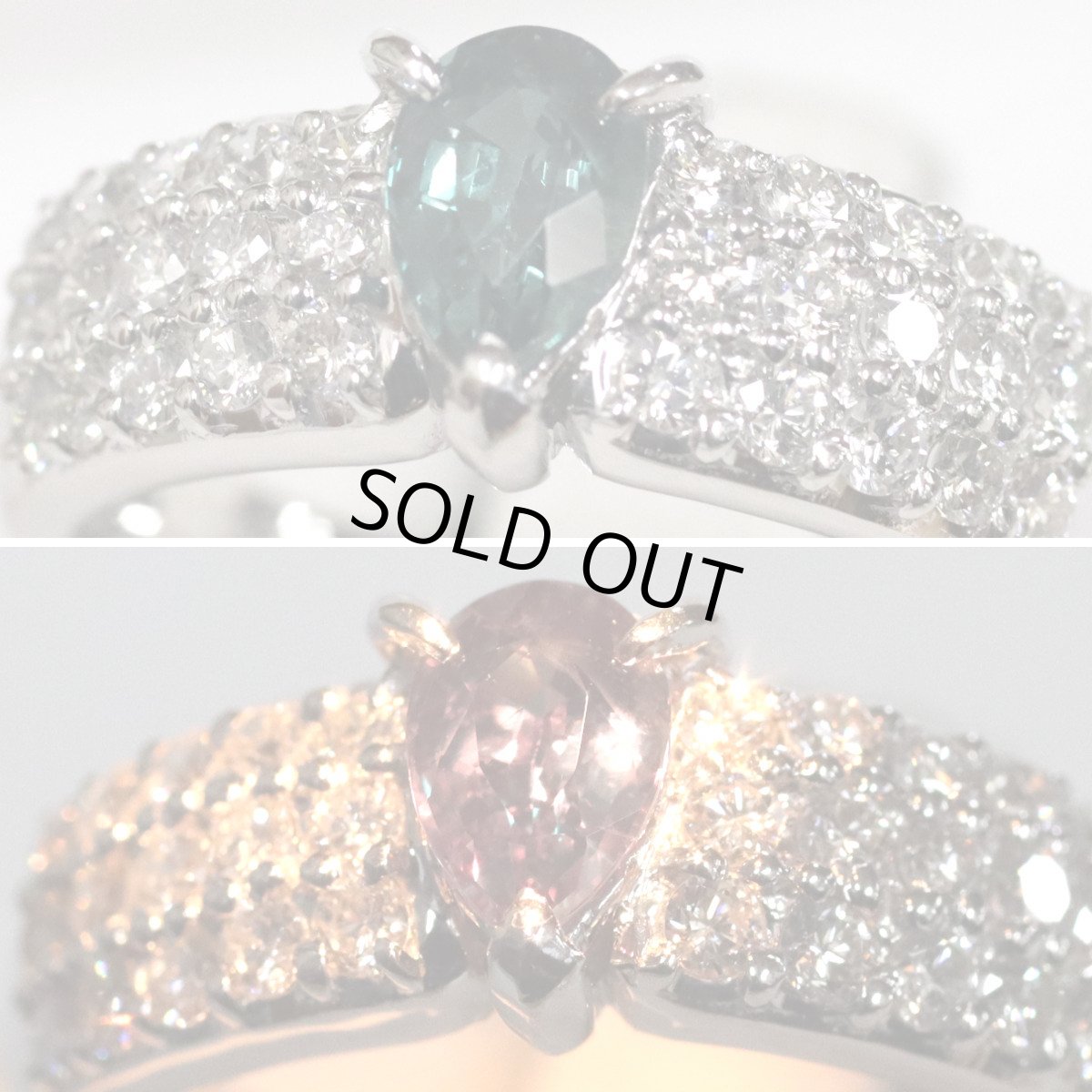 画像5: K18WGアレキサンドライトダイヤモンドリング A0.594 D0.55 5.4g #11 ソーティング (5)